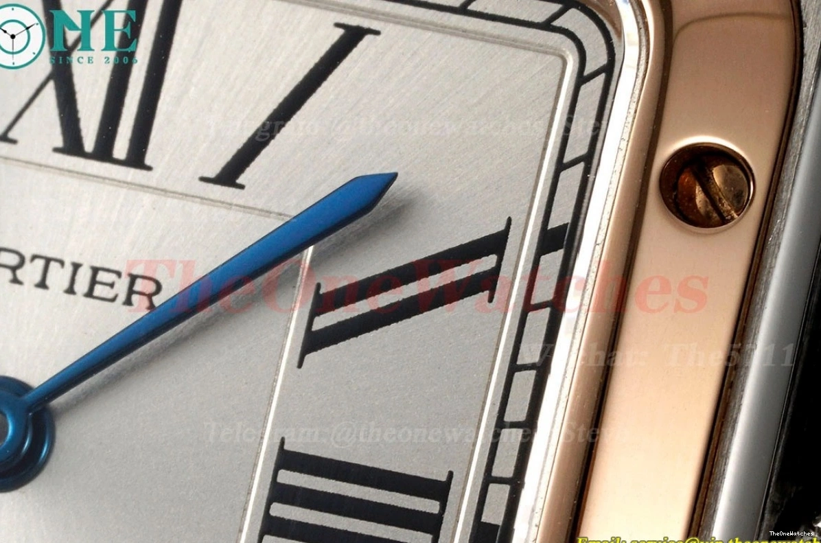 Silver Dumont Santos RG Blue AF Dial Quartz LE 1222